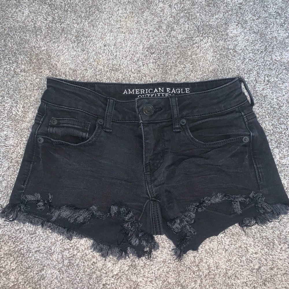 Black jean shorts